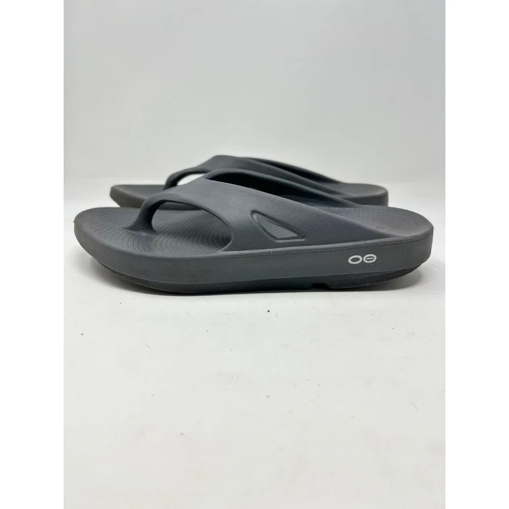 Oofos Ooriginal Sandals M7 W9 Black Thong Flip Flop Recovery Sport Slip On Shoe